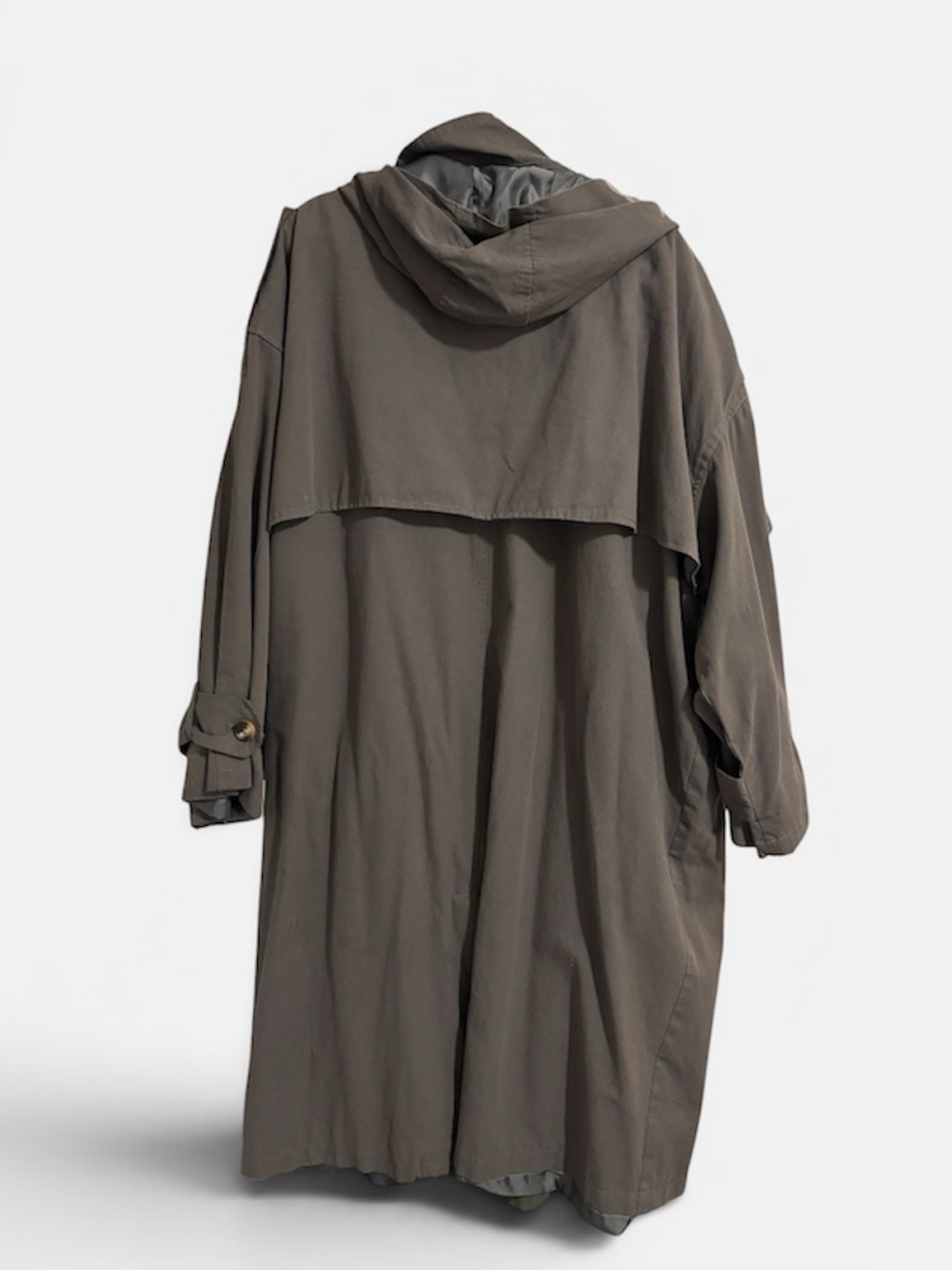 PLT - Women's Dark Oversized Taupe Trench Coat - Picture 7 of 8